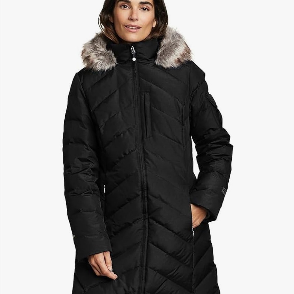 Eddie Bauer Women's Crystal Ridge Down Parka with Faux Fur Trim